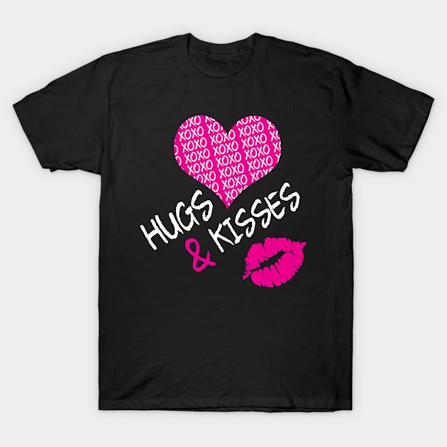 Hugs and Kisses XOXO Mwah Valentines Day Gifts For Him or Her T-Shirt by phoxydesign